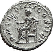 GORDIAN III 241AD Rome Authentic Genuine Ancient Silver Roman Coin APOLLO i59119