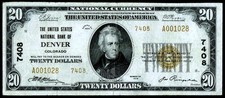 Denver, Co - $20 1929 Ty. 2 The United States Nb Ch. # 7408