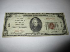 New listing
$20 1929 Indiana Pennsylvania Pa National Currency Bank Note Bill #313 Vf! Rare