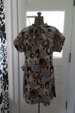 Fab 60s Mod Op Art Pattern Mini Tunic Shift Dress S M L Avant garde Panton Era