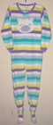 girls size 5T stripe BLANKET SLEEPER PAJAMAS CARTERS WHITE BEAR on center 1 PC @