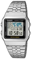 Casio Armbanduhr A500WEA-1EF Digitaluhr 4 Zeitzonen