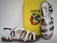 Kinder Schuhe Mädchen Sandalen Indigo mit Schnalle Gr. 39 Weiss Neu