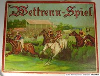 Antikes schönes Wettrenn Spiel in OVP um 1900