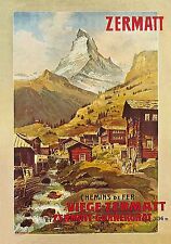 MAGNET Travel Poster Photo Magnet ZERMATT SWITZERLAND 1898