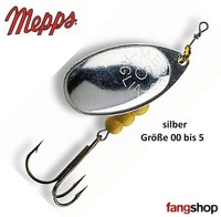 (ab 1,385€/Stück) Mepps Spinner Original Silber Hecht Barsch Zander Forelle