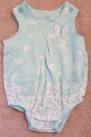 CARTER'S 3 MONTH WHITE & BLUE BUTTERFLY ROMPER OUTFIT ADORABLE 