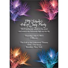 25 Personalized Fourth of July Party Invitations  - 4J-01 - Fireworks - Fun 4th!