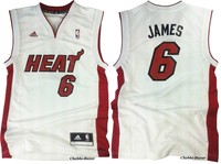 Adidas Miami Heat James LeBron 6 Basketballtrikot Trikot T-Shirt NBA Weiß XS - L