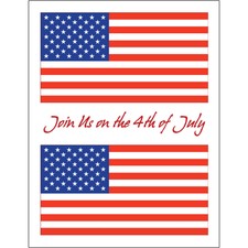 Pack of 10 Fourth of July Party Fill-In Invitations - 4JFI-02 - American Flags