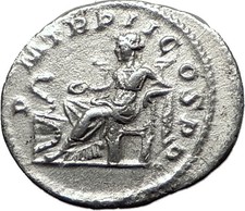SEVERUS ALEXANDER 223AD Silver Ancient Roman Coin Asclepius daughter i59004