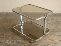 Stylischer Teewagen Servierwagen Chrom Rauchglas Beistelltisch 60er 70er
