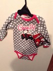 CASE I H TRACTOR BABY ONE PIECE GREY /WHITE POLKA DOT- NWT- SIZE 6 Months
