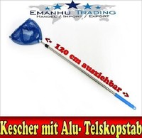 Teleskopstab Kescher Anglerkescher Poolkescher Poolreinigung Unterfangkescher