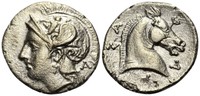 SOL Pharsalos Drachme Thessaly Athena Helm Pferd Pferdekopf LG456