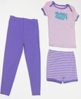 *NEW Carter's Girls 3 Piece Pajama Sleepwear Set (Giggle Alert) Purple Size 4T