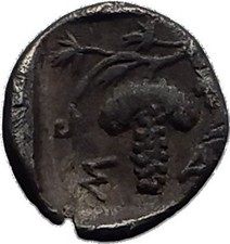 SARATOKOS 444BC Odrysian King of Thrace Grapes Ancient Silver Greek Coin i60054