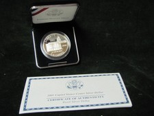 2001 P $1 Us Capitol Visitor Center Silver Commemorative Proof Dollar