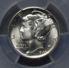 1940-S 10C Mercury Dime Ms66 Pcgs