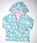 JM1 Hatley Girls 3 3t Hot Air Balloon aqua pink terry lined rain jacket raincoat