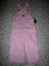 NWT John Deere girl size 4T pink & white striped bib overalls pants