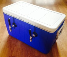 Portable Kegerator Beer Jockey Box Tap Keg Double Faucet Draw 50' Coil Cooler