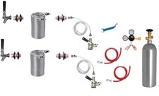Kegerator Beer Jockey Box keg Double Faucet Draw 50' Coil Cooler Full Kit