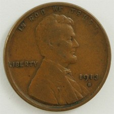 1913-S Lincoln Wheat Cent 1C - Fine