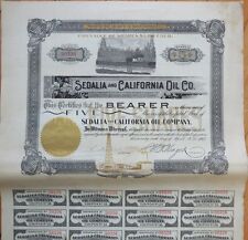 1902 Oil Stock Certificate: 'Sedalia & California Oil Co.' - Ca