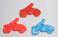 DDR SPIKA Spielfigur für Brettspiele 60er-70er Jahre 3 Stück Motorradfahrer 