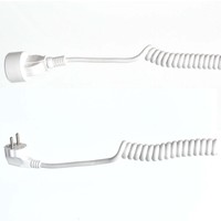 Schutzkontakt Wendel Verlängerung Spiral Kabel ausziehbar bis 2m weiß