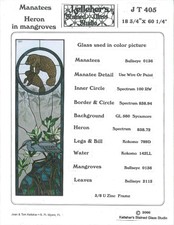 Kelleher's Stained Glass Studio "Manatees - Heron in Mangroves"