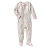 NWT Carter's Girl's Pink & Brown Leopard Kitty Cat Fleece Sleeper 4T
