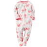 New Carter's Girl Sleep n Play Fleece Pink Floral Pajamas Newborn 3m 6m 9m NWT