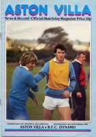 1981.11.04 - Aston Villa - BFC Dynamo (Berlin) - EC I - Programm