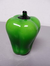 Cased Art Glass Pepper Hand-Blown Life-Size Imitation Green Fruit Kitchen Decor