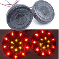 New listing
2x Motorcycle 15 Led Round Taillight Reflector Brake Turn Signal Warning Light