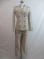 Strenesse by Gabriele Strehle Hosenanzug aus reiner Seide Gr.36 Silberbeige TOP
