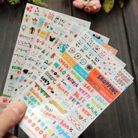 6x Karikatur Tagebuch Sticker Aufkleber Deko Kawaii Scrapbooking Stickerbogen