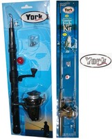 YORK Kinder Angel Set mit Rute Rolle Schnur Haken für Anfänger !