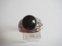 Wunderschöner echt Silber Ring 925 & Rhodiniert mit Glaswachsperle & Zirkonia