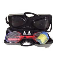 Badminton-Set mit Netz Federball Koffer Schläger Bälle Standfuß Sport Spiel Fun