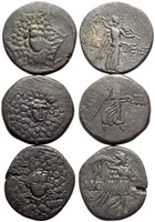 SOL Lot (3) Bronze Amastris Sinope Amisos Paphlagonia Pontus Ägis Nike FA596
