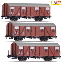 BRAWA 47254 H0 Güterwagen Glmhs 50 der DB 3er-Set ++ NEU & OVP ++