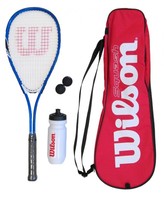 Wilson Squash Schläger Set mit Bälle, Wasserflasche & Tragetasche