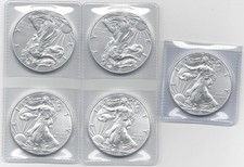 2016 1 oz Silver American Eagle Coins Bu (Lot of 5) - Five Troy oz .999 Bullion