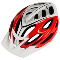 Ultrasport Erwachsenen Fahrradhelm Nice, Schwarz/Weiß/Silber/Rot, 58 - 62 cm