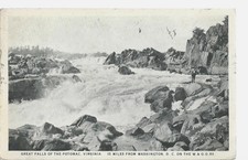 1925 Great Falls of the Potomac Virginia 15 miles from Washington DC Postcard