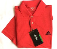 Mens Adidas Golf Polo Shirt Red Short Sleeve 100% Polyester S & XXL