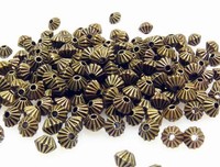 200 Metallperlen Rhomben 4mm bronzefarben Metall Perlen Bicone zum Basteln -7031